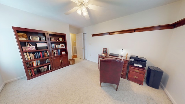4119 Azalea Ct, Morristown, TN 37814 - office space featuring light colored carpet, a ceiling fan, and baseboards