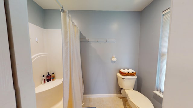 4119 Azalea Ct, Morristown, TN 37814 - full bathroom featuring toilet, baseboards, tile patterned flooring, and curtained shower