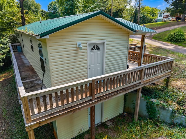 329 Shady Glen Ln, Rutledge, TN 37861 - back of house with a wooden deck and a metal roof