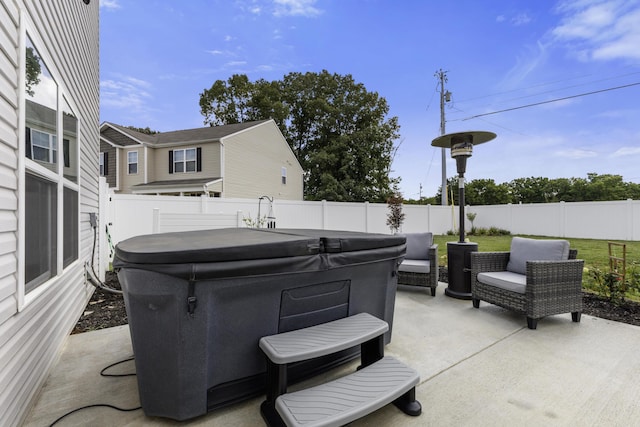 5021 Cottonseed Way, Morristown, TN 37813 - fenced backyard with a hot tub and a patio
