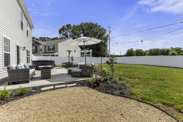 5021 Cottonseed Way, Morristown, TN 37813 - fenced backyard with an outdoor hangout area and a patio area