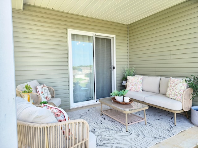 exterior space with an outdoor hangout area