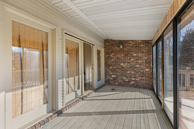 view of unfurnished sunroom