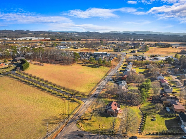 bird's eye view with a mountain view