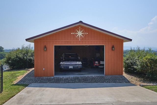 view of garage