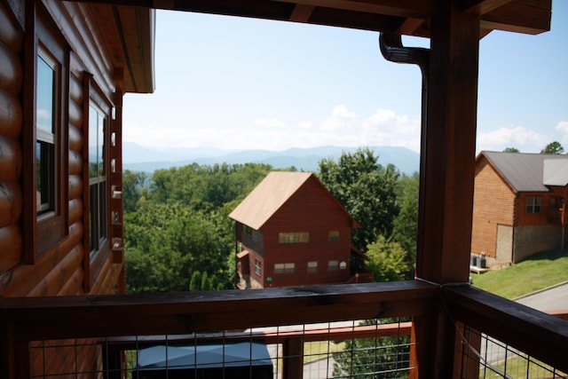 exterior space with a mountain view