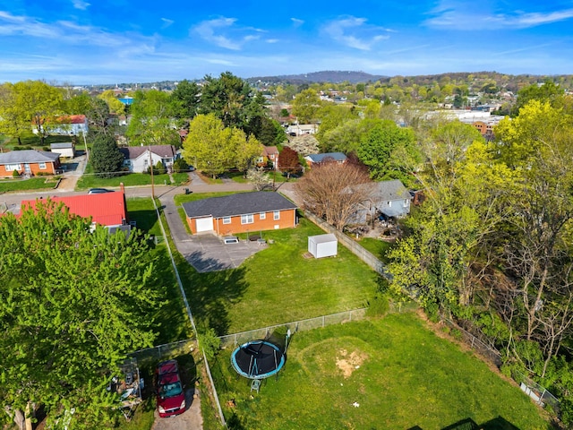drone / aerial view with a residential view
