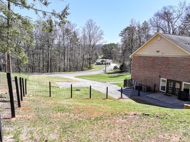 45 Link Hills Cir, Greeneville, TN 37743 - view of yard featuring french doors and central air condition unit
