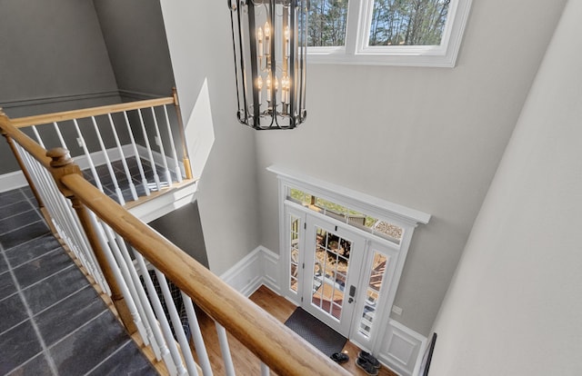 45 Link Hills Cir, Greeneville, TN 37743 - stairway featuring a chandelier