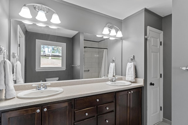 45 Link Hills Cir, Greeneville, TN 37743 - bathroom featuring toilet, a tile shower, and double vanity