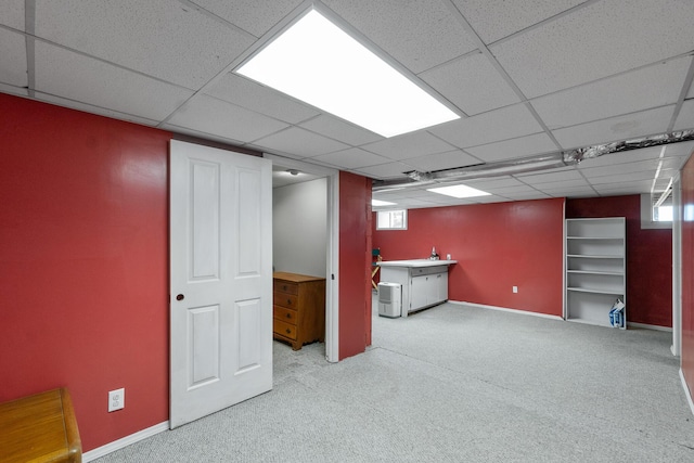 1554 Old Parrotsville Hwy, Parrottsville, TN 37843 - below grade area with carpet, a drop ceiling, and baseboards