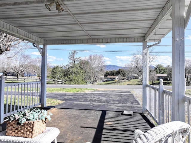 1554 Old Parrotsville Hwy, Parrottsville, TN 37843 - view of patio featuring a mountain view and fence
