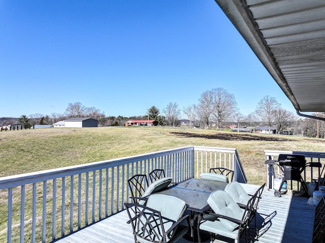 1554 Old Parrotsville Hwy, Parrottsville, TN 37843 - wooden terrace with outdoor dining space and a lawn