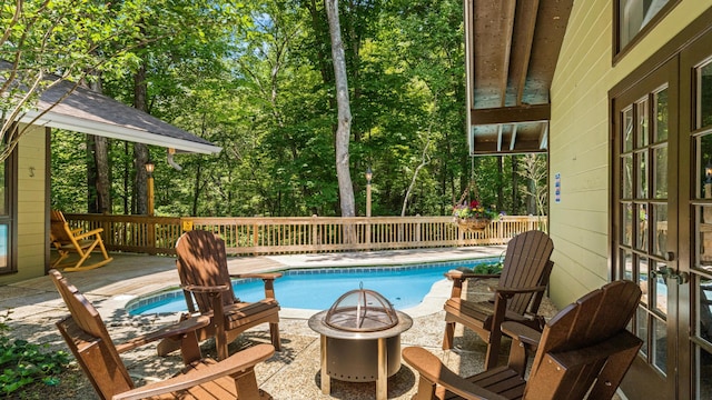 1115 Old Cartertown Rd, Road, Gatlinburg, TN 37738 - view of pool with an outdoor fire pit and a deck