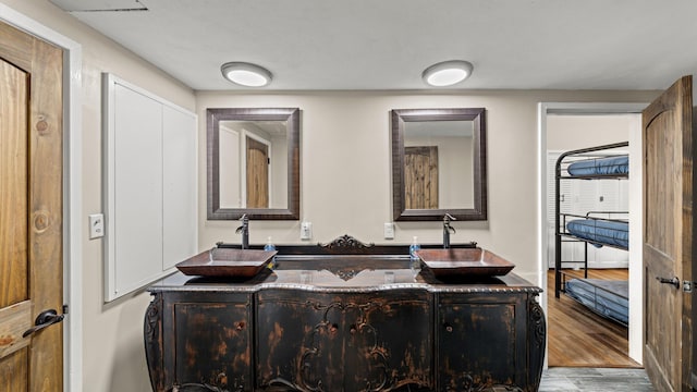 1115 Old Cartertown Rd, Road, Gatlinburg, TN 37738 - bathroom with wood finished floors and double vanity