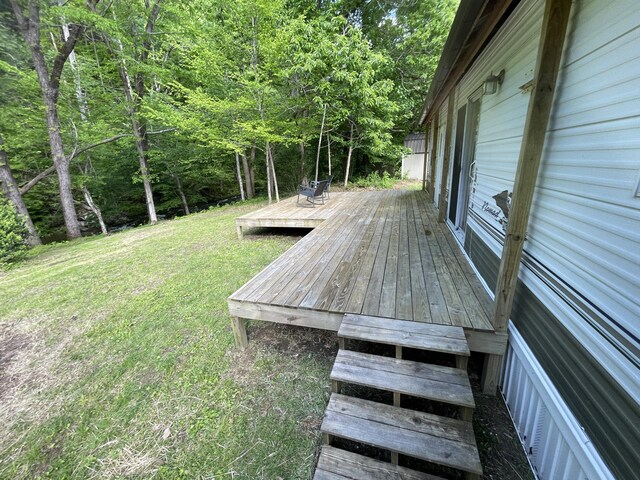 4124 Big Creek Rd, Hartford, TN 37753 - deck featuring a lawn