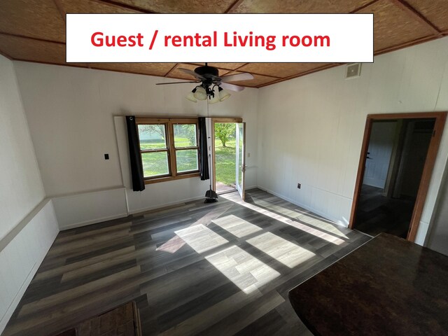 4124 Big Creek Rd, Hartford, TN 37753 - spare room featuring ceiling fan and wood finished floors