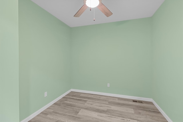 812 Donna St, Morristown, TN 37814 - spare room with baseboards, a ceiling fan, visible vents, and light wood-style floors