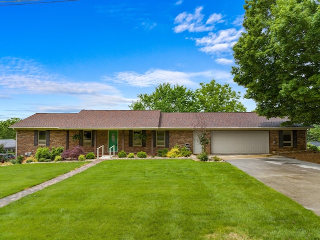 1327 Clinch View Cir, Jefferson City, TN 37760 - single story home featuring concrete driveway, an attached garage, a front lawn, brick siding, and covered porch