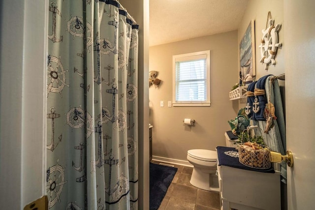 1662 Canal Ln, Dandridge, TN 37725 - bathroom with tile patterned flooring, a textured ceiling, vanity, and a shower with shower curtain