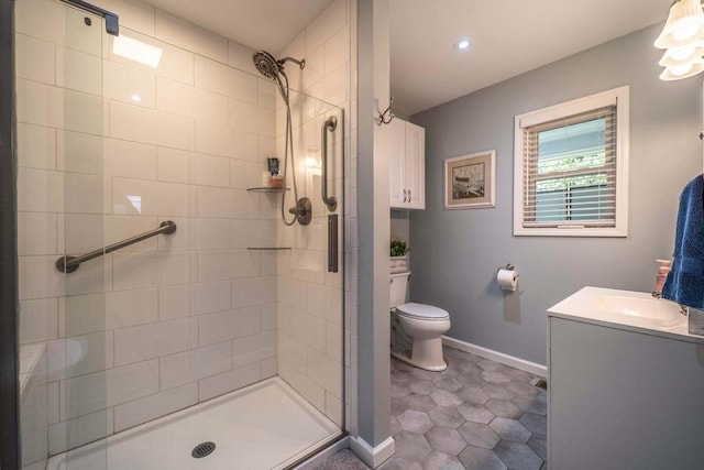 1662 Canal Ln, Dandridge, TN 37725 - bathroom featuring a stall shower, vanity, and recessed lighting