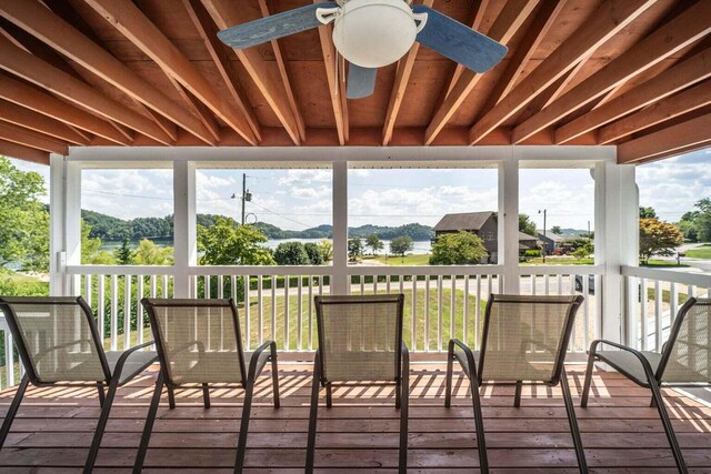 1662 Canal Ln, Dandridge, TN 37725 - deck featuring a ceiling fan