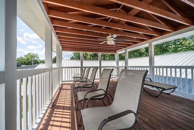 1662 Canal Ln, Dandridge, TN 37725 - wooden terrace with ceiling fan