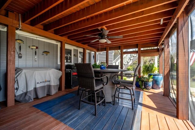 1662 Canal Ln, Dandridge, TN 37725 - sunroom / solarium with ceiling fan and outdoor dining area