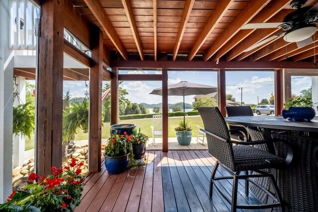 1662 Canal Ln, Dandridge, TN 37725 - sunroom / solarium featuring ceiling fan and plenty of natural light