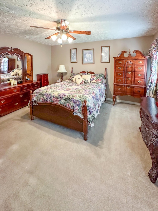 4815 Stapleton Rd, Morristown, TN 37813 - carpeted bedroom with a textured ceiling and a ceiling fan