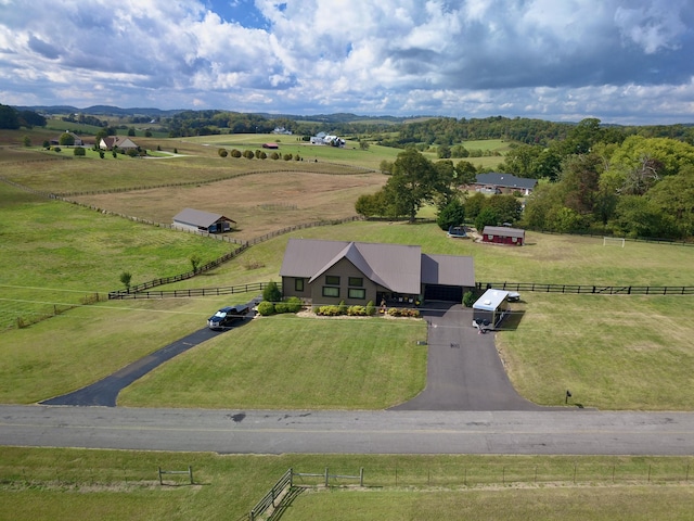 bird's eye view with a rural view