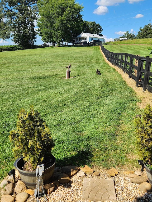 view of yard featuring a rural view