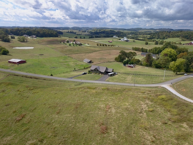 drone / aerial view featuring a rural view