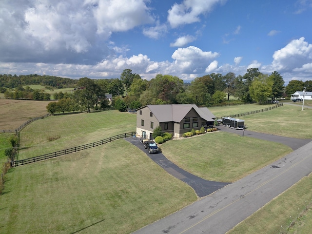 drone / aerial view with a rural view