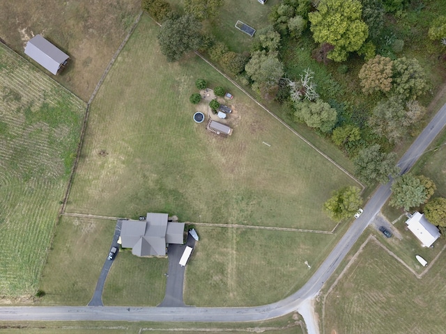 aerial view with a rural view