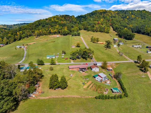 bird's eye view with a rural view