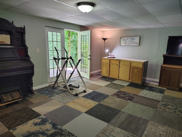 122 Shady Ln, Seymour, TN 37865 - workout area with baseboards and a paneled ceiling