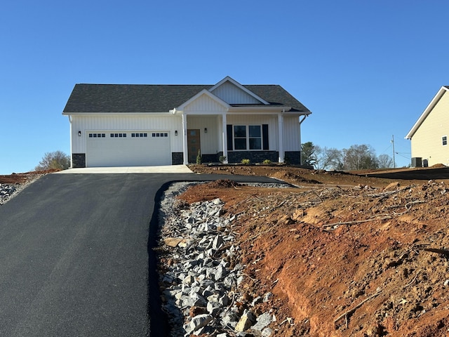 view of front of house with a garage