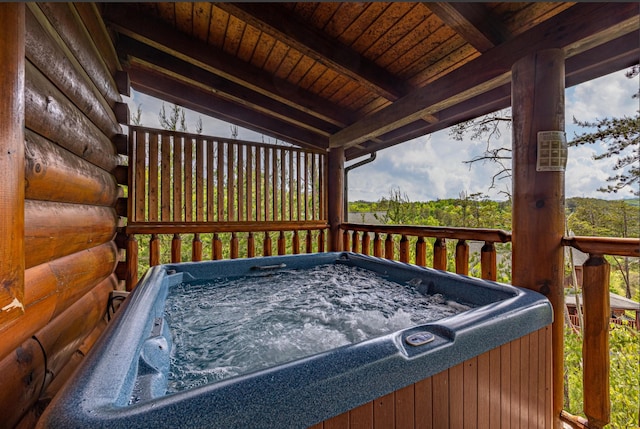 2040 Cougar Crossing Way, Sevierville, TN 37862 - wooden deck featuring a hot tub