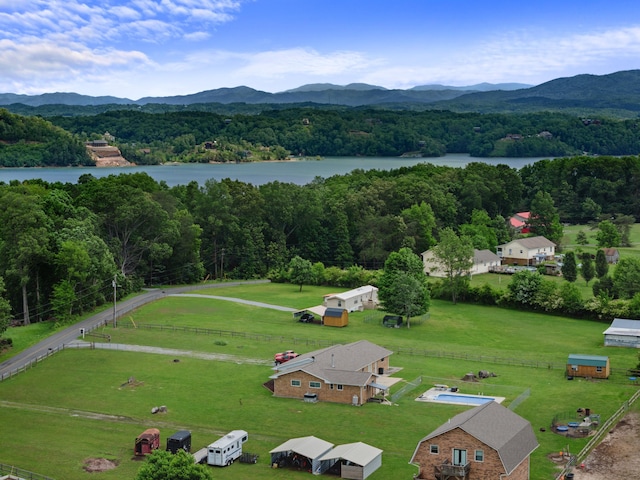 1439 Woods Ridge Rd, Dandridge, TN 37725 - overview of rural landscape with a water and mountain view and a heavily wooded area