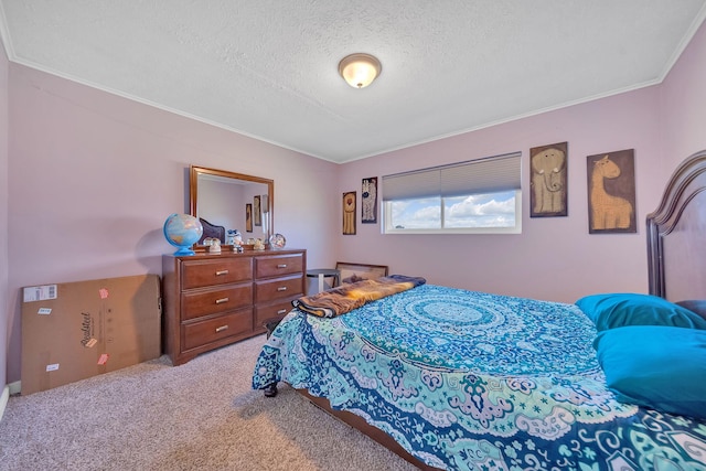 1439 Woods Ridge Rd, Dandridge, TN 37725 - bedroom with ornamental molding, a textured ceiling, and carpet