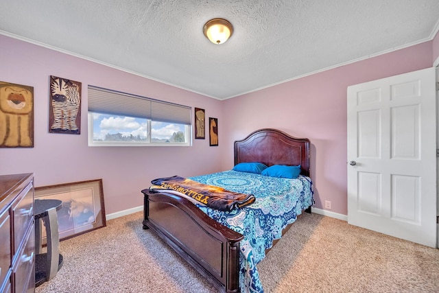 1439 Woods Ridge Rd, Dandridge, TN 37725 - bedroom featuring ornamental molding, carpet floors, and a textured ceiling