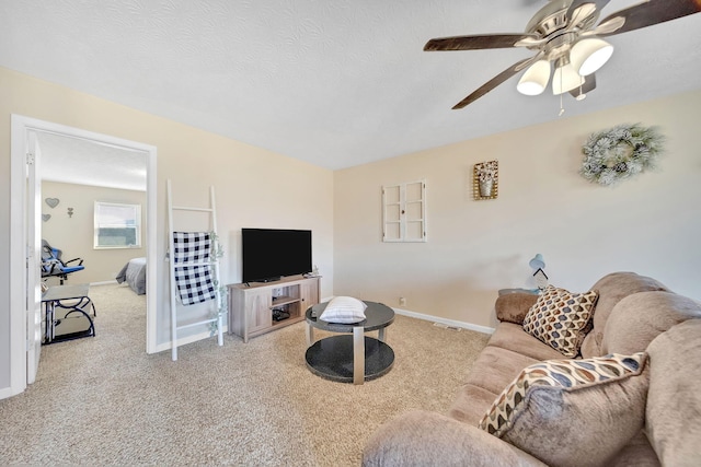 1439 Woods Ridge Rd, Dandridge, TN 37725 - carpeted living area featuring a ceiling fan and baseboards
