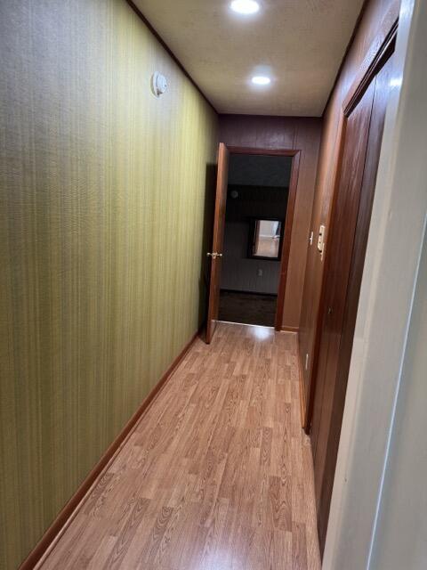 2414 Woodchuck Dell, Morristown, TN 37814 - hall with light wood-style flooring and recessed lighting