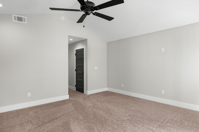 274A W Main St, Dandridge, TN 37725 - carpeted empty room featuring ceiling fan, lofted ceiling, baseboards, and recessed lighting