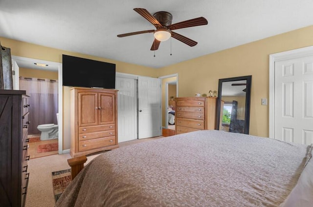 591 Phyllis Cir, Talbott, TN 37877 - bedroom with ensuite bathroom and a ceiling fan