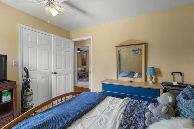 591 Phyllis Cir, Talbott, TN 37877 - bedroom featuring a closet and ceiling fan