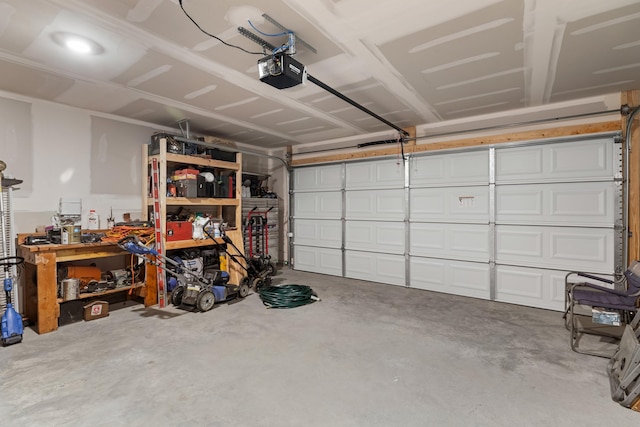 2909 Nicole Cir, Morristown, TN 37814 - garage featuring a garage door opener and a workshop area