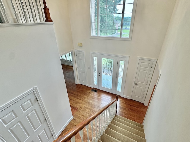 entrance foyer featuring a wealth of natural light and a high ceiling