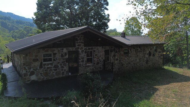 exterior space with a mountain view